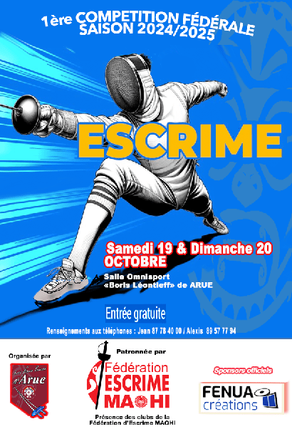 Samedi 19 et dimanche 20 octobre 1ère compétition fédérale (FEM) saison&nbsp;2024/2025