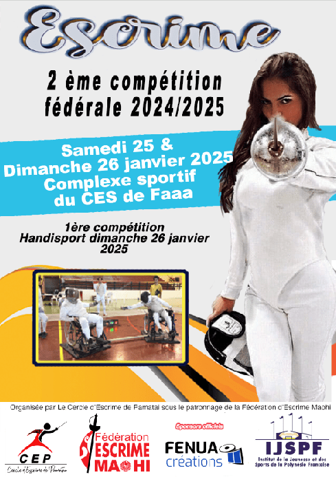 Seconde Compétition d&rsquo;escrime des 25 et 26 janvier&nbsp;2025