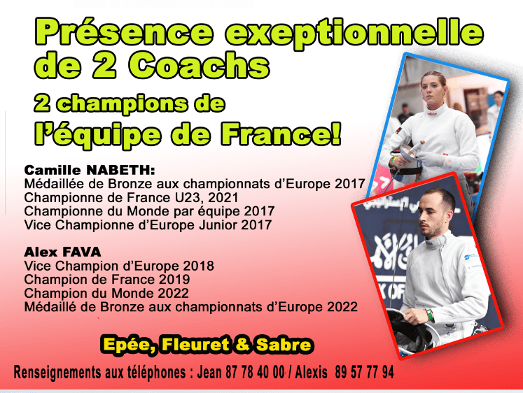 Accueil de deux épéistes de l&rsquo;équipes de&nbsp;France