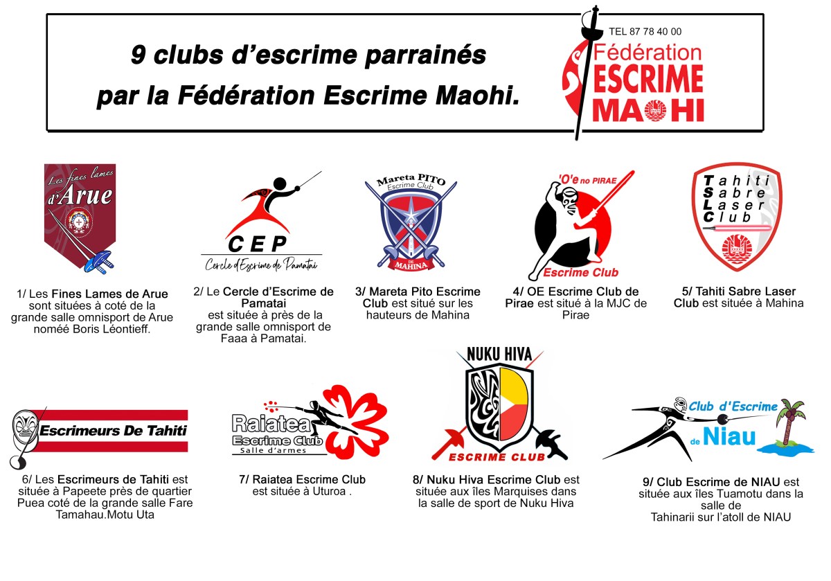 9 clubs d&rsquo;escrime en Polynésie&nbsp;Française